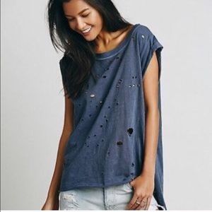 Free People | We the Free Distressed Oversized Tee